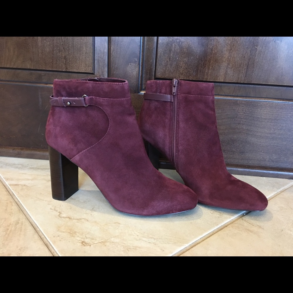 Autograph Suede Wine Booties